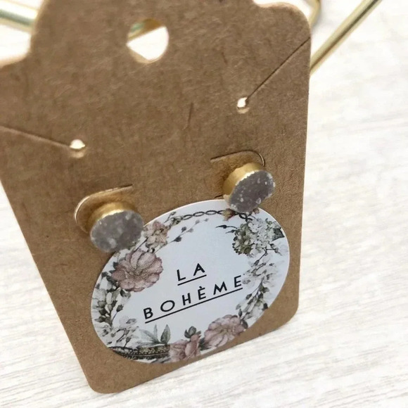 NWT LA BOHEME druzy stone post earrings - Picture 4 of 4